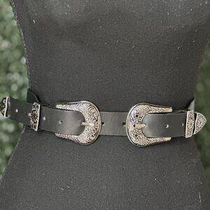 NEW Vintage Western Double Buckle Belt